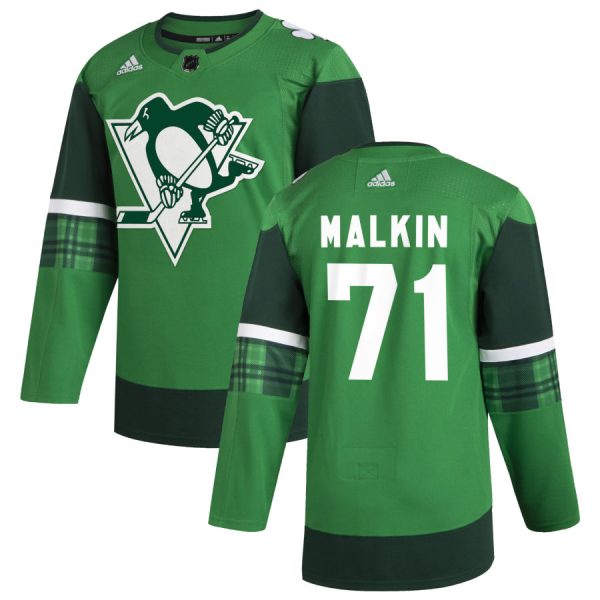Sleek Pittsburgh Penguins #71 Evgeni Malkin Men's Adidas 2020 St. Patrick's Day Stitched NHL Jersey Green to complete your fan gear collection