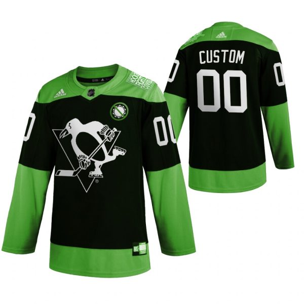 Stylish Pittsburgh Penguins Custom Men's Adidas Green Hockey Fight nCoV Limited NHL Jersey for die - hard hockey fans
