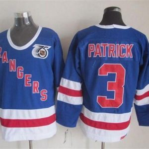 Stunning Rangers #3 James Patrick Blue CCM 75TH Stitched NHL Jersey a must - have for collectors