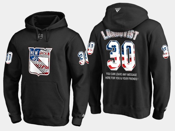 Unique Rangers #30 Henrik Lundqvist NHL Banner Wave Usa Flag Black Hoodie a must - have for collectors
