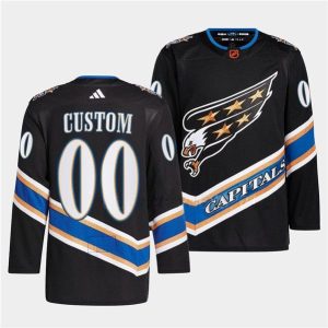 Gorgeous Washington Capitals Custom Men's adidas Reverse Retro 2.0 Authentic Player Jersey Black for ultimate sports enthusiasts