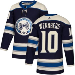 Sleek Adidas Blue Jackets #10 Alexander Wennberg Navy Blue Alternate Authentic Stitched NHL Jersey to show your team spirit