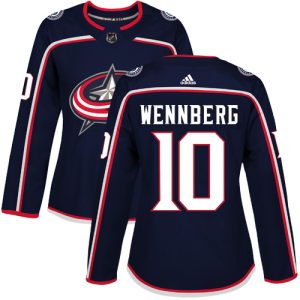 Gorgeous Adidas Blue Jackets #10 Alexander Wennberg Navy Blue Home Authentic Women's Stitched NHL Jersey for ultimate sports enthusiasts