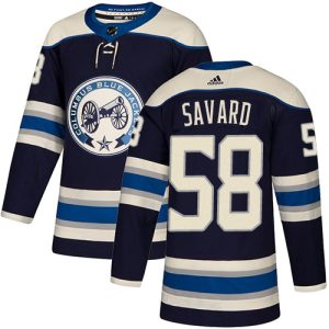 Sleek Adidas Blue Jackets #58 David Savard Navy Blue Alternate Authentic Stitched NHL Jersey for ultimate sports enthusiasts
