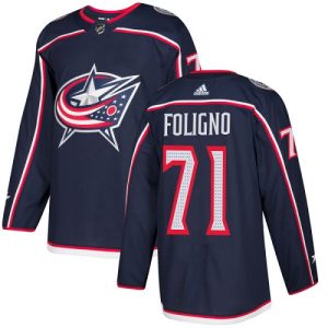 Amazing Adidas Blue Jackets #71 Nick Foligno Navy Blue Home Authentic Stitched NHL Jersey for die - hard hockey fans
