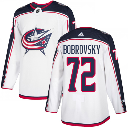 Stunning Adidas Blue Jackets #72 Sergei Bobrovsky White Road Authentic Stitched Youth NHL Jersey to stand out at the arena