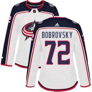 Unique Adidas Blue Jackets #72 Sergei Bobrovsky White Road Authentic Women's Stitched NHL Jersey for die - hard hockey fans