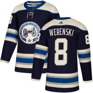 Unique Adidas Blue Jackets #8 Zach Werenski Navy Alternate Authentic Stitched NHL Jersey to show your team spirit