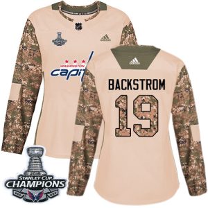 Impressive Adidas Capitals #19 Nicklas Backstrom Camo Authentic 2017 Veterans Day Stanley Cup Final Champions Women's Stitched NHL Jersey to stand out at the arena