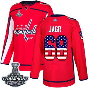 Amazing Adidas Capitals #68 Jaromir Jagr Red Home Authentic USA Flag Stanley Cup Final Champions Stitched NHL Jersey for die - hard hockey fans