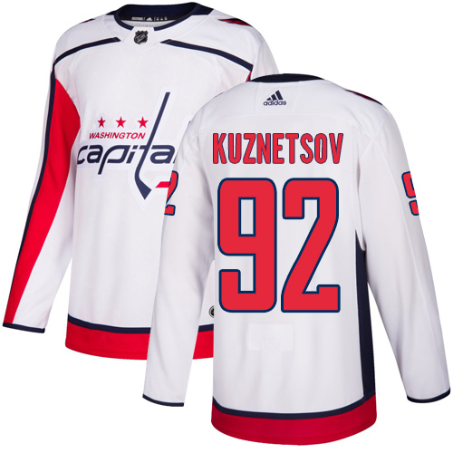 Stylish Adidas Capitals #92 Evgeny Kuznetsov White Road Authentic Stitched Youth NHL Jersey to show your team spirit