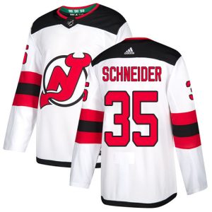 Gorgeous Adidas Devils #35 Cory Schneider White Road Authentic Stitched NHL Jersey perfect for game days