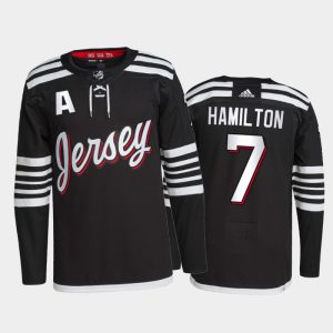Impressive Adidas Devils #7 Dougie Hamilton Men's 2021 22 Alternate Authentic NHL Jersey Black for ultimate sports enthusiasts