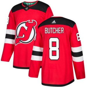 Sleek Adidas Devils #8 Will Butcher Red Home Authentic Stitched NHL Jersey for die - hard hockey fans