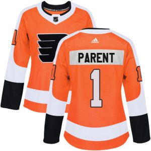 Gorgeous Adidas Flyers #1 Bernie Parent Orange Home Authentic Women's Stitched NHL Jersey for die - hard hockey fans
