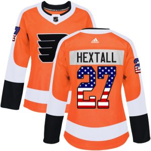 Gorgeous Adidas Flyers #27 Ron Hextall Orange Home Authentic USA Flag Women's Stitched NHL Jersey to complete your fan gear collection