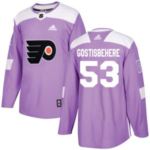Gorgeous Adidas Flyers #53 Shayne Gostisbehere Purple Authentic Fights Cancer Stitched NHL Jersey to complete your fan gear collection