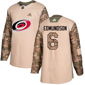 Sleek Adidas Hurricanes #6 Joel Edmundson Camo Authentic 2017 Veterans Day Stitched NHL Jersey to show your team spirit