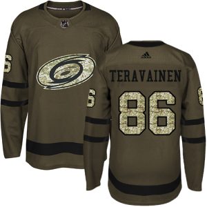 Unique Adidas Hurricanes #86 Teuvo Teravainen Green Salute to Service Stitched NHL Jersey for die - hard hockey fans