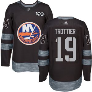 Sleek Adidas Islanders #19 Bryan Trottier Black 1917 2017 100th Anniversary Stitched NHL Jersey perfect for game days