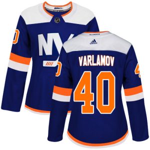 Impressive Adidas Islanders #40 Semyon Varlamov Blue Alternate Authentic Women's Stitched NHL Jersey a must - have for collectors