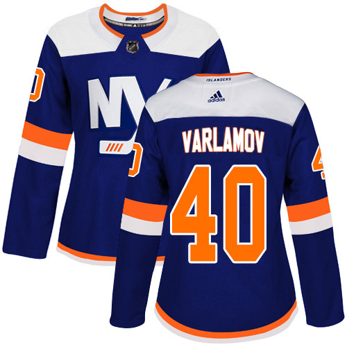 Impressive Adidas Islanders #40 Semyon Varlamov Blue Alternate Authentic Women's Stitched NHL Jersey a must - have for collectors