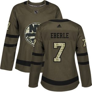 Gorgeous Adidas Islanders #7 Jordan Eberle Green Salute to Service Women's Stitched NHL Jersey for ultimate sports enthusiasts