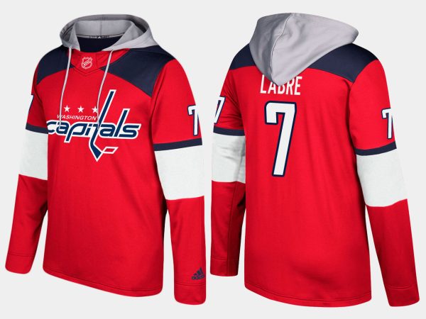 Sleek Capitals #7 Yvon Labre Red Name And Number Hoodie a must - have for collectors