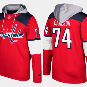 Stylish Capitals #74 John Carlson Red Name And Number Hoodie to complete your fan gear collection