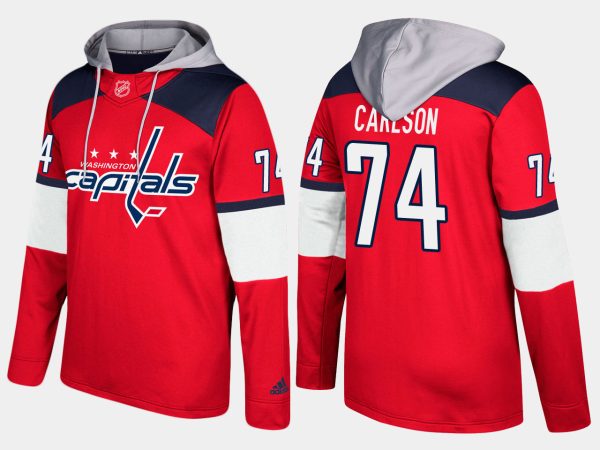 Stylish Capitals #74 John Carlson Red Name And Number Hoodie to complete your fan gear collection
