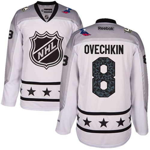 Impressive Capitals #8 Alex Ovechkin White 2017 All Star Metropolitan Division Women's Stitched NHL Jersey for ultimate sports enthusiasts