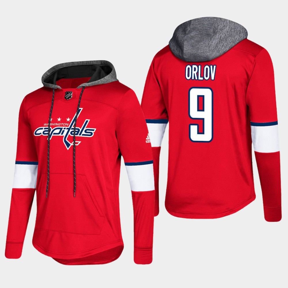 Sleek Capitals #9 Dmitry Orlov Red 2018 Pullover Platinum Hoodie for ultimate sports enthusiasts