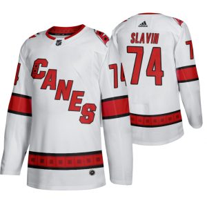 Gorgeous Carolina Hurricanes #74 Jaccob Slavin Men's 2019 20 Away Authentic Player White Stitched NHL Jersey perfect for game days