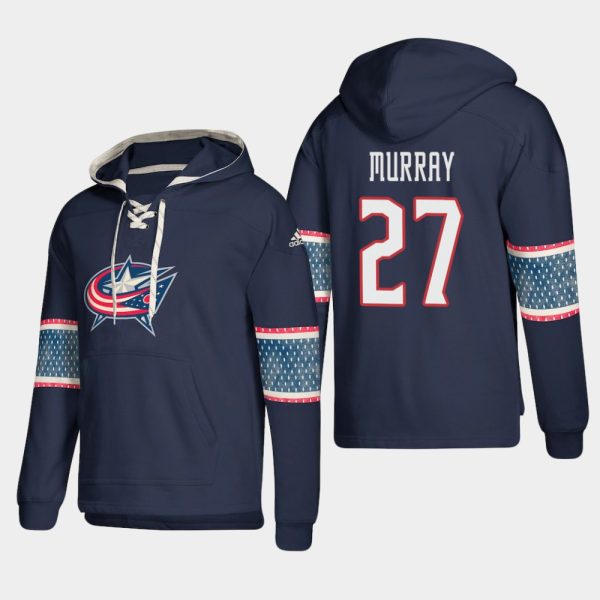 Amazing Columbus Blue Jackets #27 Ryan Murray Blue adidas Lace Up Pullover Hoodie perfect for game days