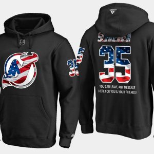 Fantastic Devils #35 Cory Schneider NHL Banner Wave Usa Flag Black Hoodie perfect for game days