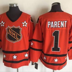Fantastic Flyers #1 Bernie Parent Orange All Star CCM Throwback Stitched NHL Jersey for die - hard hockey fans
