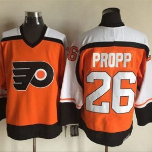 Stylish Flyers #26 Brian Propp Orange/Black CCM Throwback Stitched NHL Jersey for die - hard hockey fans