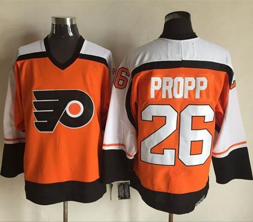 Stylish Flyers #26 Brian Propp Orange/Black CCM Throwback Stitched NHL Jersey for die - hard hockey fans