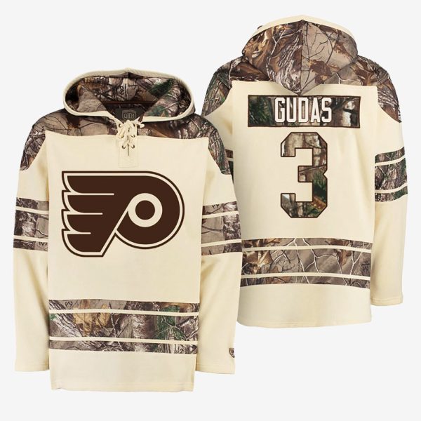 Amazing Flyers #3 Radko Gudas Cream Camo NHL Hoodie perfect for game days