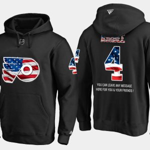 Gorgeous Flyers #4 Barry Ashbee NHL Banner Wave Usa Flag Black Hoodie for die - hard hockey fans