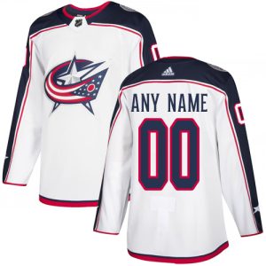 Stylish Men's Adidas Blue Jackets Personalized Authentic White Road NHL Jersey for die - hard hockey fans