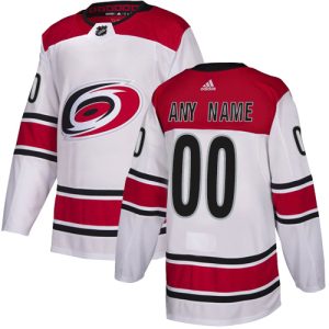 Sleek Men's Adidas Hurricanes Personalized Authentic White Road NHL Jersey to complete your fan gear collection