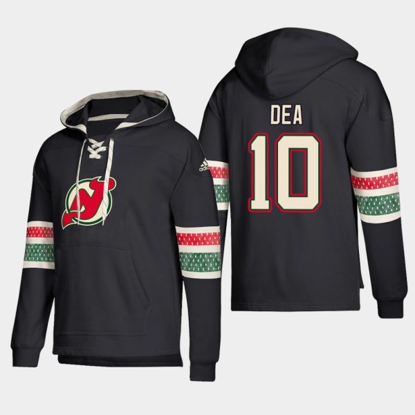 Fantastic New Jersey Devils #10 Jean Sebastien Dea Black adidas Lace Up Pullover Hoodie to show your team spirit