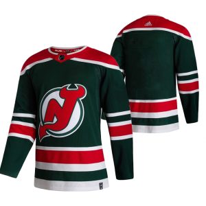 Stylish New Jersey Devils Blank Green Men's Adidas 2020 21 Reverse Retro Alternate NHL Jersey to complete your fan gear collection