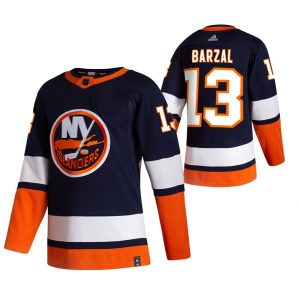 Stunning New York Islanders #13 Mathew Barzal Navy Blue Men's Adidas 2020 21 Reverse Retro Alternate NHL Jersey a must - have for collectors