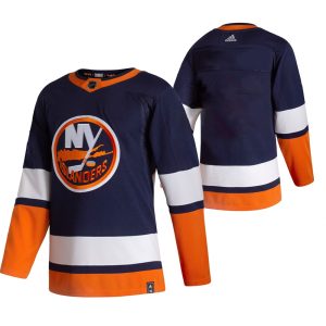 Sleek New York Islanders Blank Navy Blue Men's Adidas 2020 21 Reverse Retro Alternate NHL Jersey for die - hard hockey fans