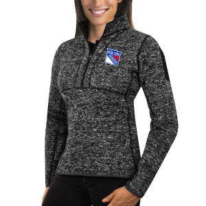 Unique New York Rangers Antigua Women's Fortune 1/2 Zip Pullover Sweater Charcoal to complete your fan gear collection