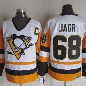 Impressive Penguins #68 Jaromir Jagr White/Black CCM Throwback Stitched NHL Jersey a must - have for collectors