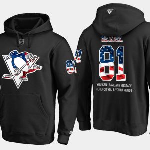 Fantastic Penguins #81 Phil Kessel NHL Banner Wave Usa Flag Black Hoodie perfect for game days