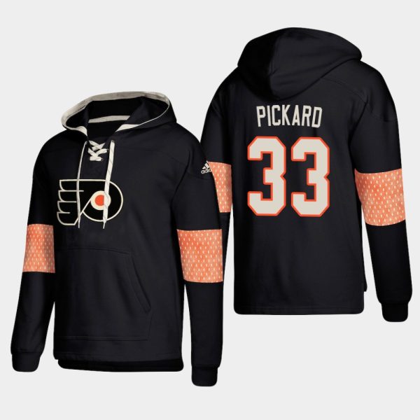 Impressive Philadelphia Flyers #33 Calvin Pickard Black adidas Lace Up Pullover Hoodie to show your team spirit